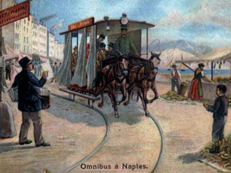 un omnibus a Napoli (figurina liebig)